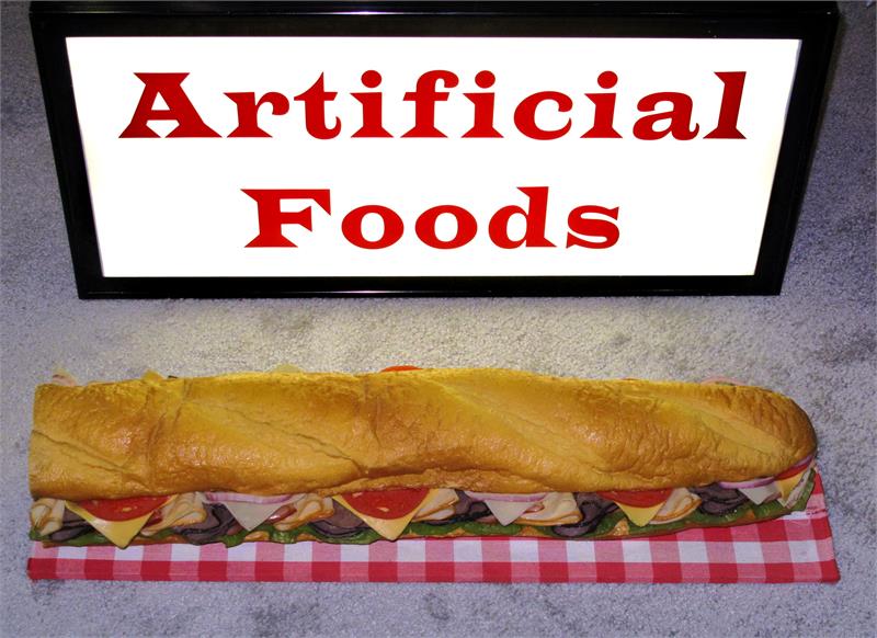 Plastic Sub Sandwich for display, 24" Plastic Subway Fake Sub Sandwich. Fake Sub sandwich for