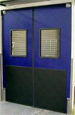 Ruff Tuff Door: 1" Thick Supermarket Traffic Door with Impact Plates.