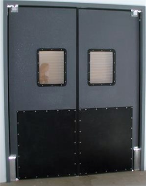 Ruff Tuff doors with flat imact plates for cart push traffic.